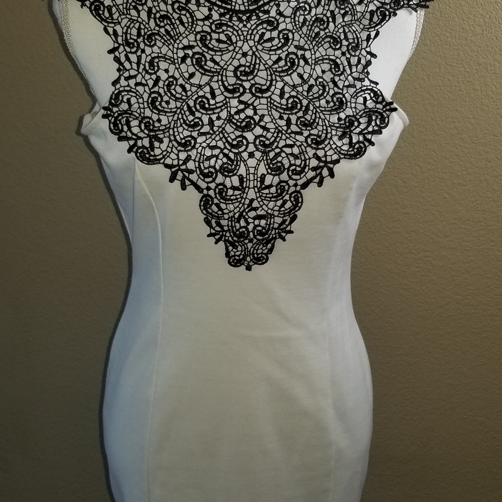 White& black dress